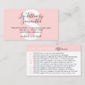 Lip tattoo vermijdt adviezen nazorg visitekaartje (Voorkant / Achterkant)