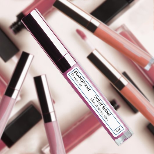 Lip Tint & Glans Chique Licht Blauw Grens Product Labels