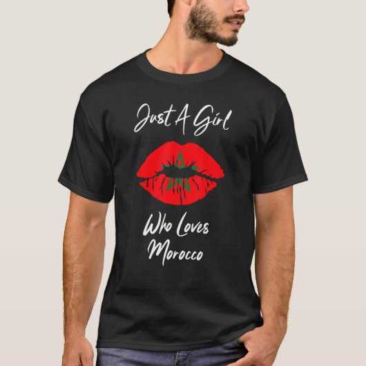 Lip Women's Girls Love Flag Morocco T-shirt (Voorkant)
