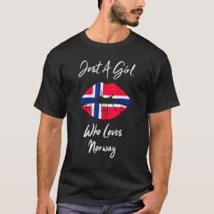 Lip Women's Girls Love Flag Noorwegen T-shirt
