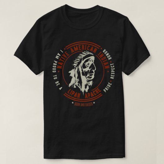 Lipan APACHE Native American Indian Retro Chief T-shirt (Design voorkant)