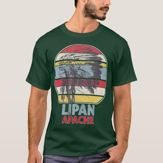 Lipan APACHE Native Mexican Indian Retro Sun T-shirt (Voorkant)