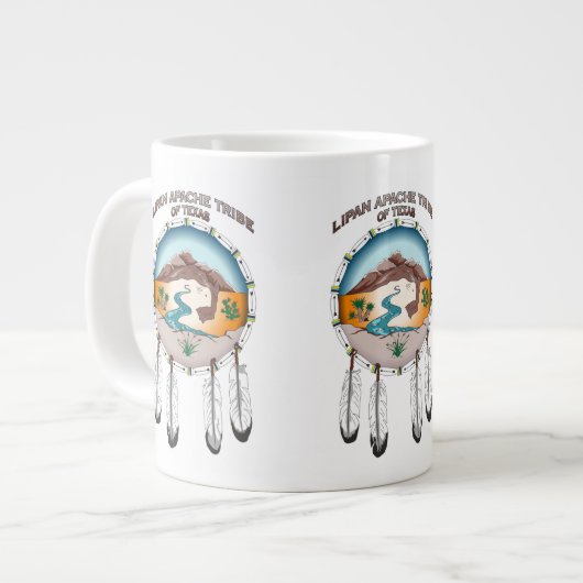 Lipan Apache Tribe 20 oz White Jumbo Mok (Links)