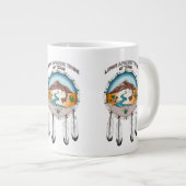 Lipan Apache Tribe 20 oz White Jumbo Mok (Voorkant rechts)