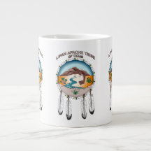 Lipan Apache Tribe 20 oz White Jumbo Mok