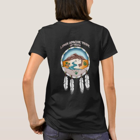 Lipan Apache Tribe Front-Back Women's Black T-shirt (Achterkant)