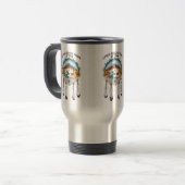 Lipan Apache Tribe Roestvrij staal 15oz Travel Mug Reisbeker (Voorkant links)
