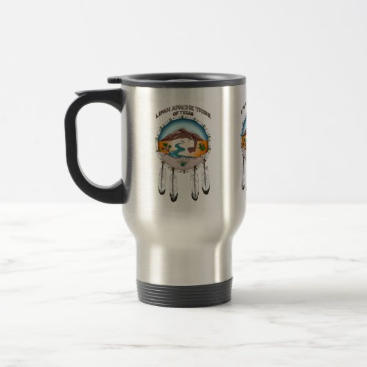 Lipan Apache Tribe Roestvrij staal 15oz Travel Mug Reisbeker (Links)