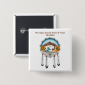 Lipan Apache Tribe van Texas Member Square Button (Voorkant /achterkant)