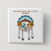 Lipan Apache Tribe van Texas Member Square Button (Voorkant)