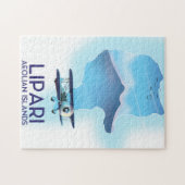 Lipari Eolische Eilanden kaart Legpuzzel (Horizontaal)