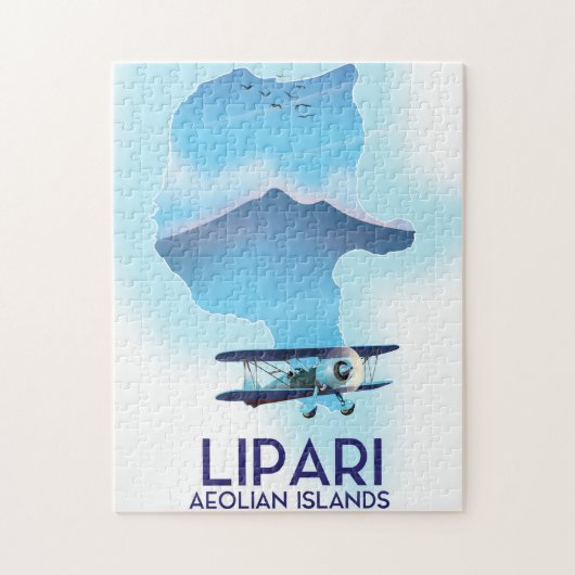 Lipari Eolische Eilanden kaart Legpuzzel (Verticaal)