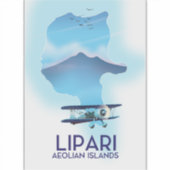 Lipari Eolische Eilanden kaart Sticker (Voorkant)