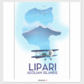 Lipari Eolische Eilanden kaart Sticker (Vel)