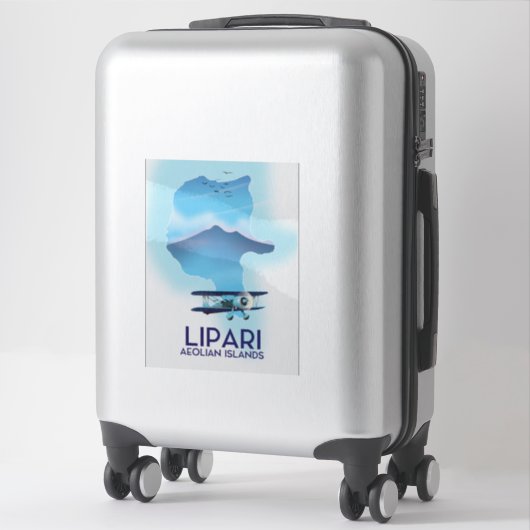 Lipari Eolische Eilanden kaart Sticker (Koffer)