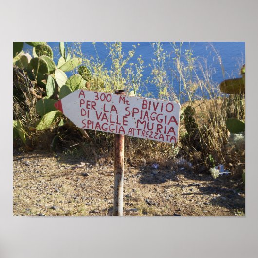 Lipari Roadside Sign Poster (Voorkant)