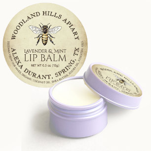 Lipbalsem Queen Bee op verouderd perkament Ronde Sticker