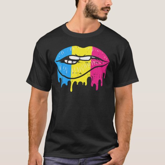 Lipbeet Drip LGBT Pansexual Kleuren Vlag T-shirt (Voorkant)