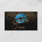 Lipcolor Love with Gold Confetti & Light Blue Lips Visitekaartje (Voorkant)