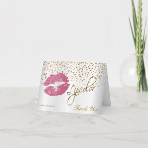 Lipcolor Pretty Pink Lips on White Satin Bedankkaart