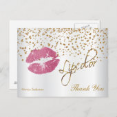 Lipcolor  roze Lips - Hartelijk dank Briefkaart (Voorkant / Achterkant)