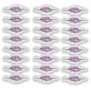 Lipglans Verpakkingslogo Lip Paarse Merknaam Helde Sticker