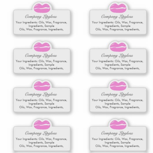 Lipgloss Beauty Logo Ingredient Business Sticker (Voorkant)