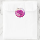 Lipgloss door artistieke roze productpromotie te m ronde sticker (Tas)