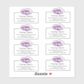 Lipgloss Lip Afdruk Logo Ingredient Bedrijf Sticker (Vel)
