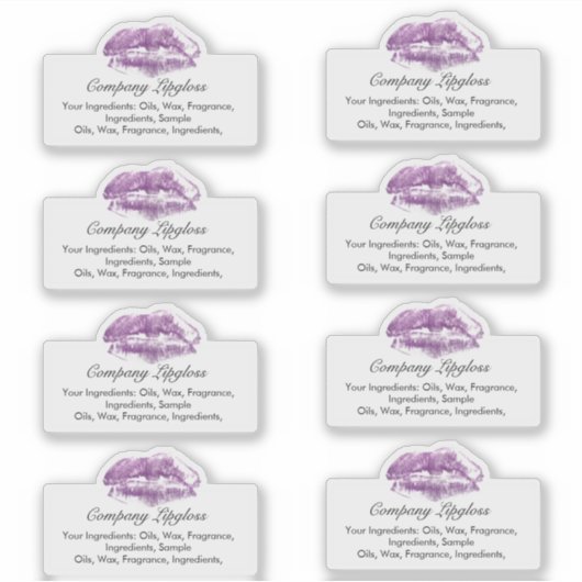 Lipgloss Lip Afdruk Logo Ingredient Bedrijf Sticker (Voorkant)