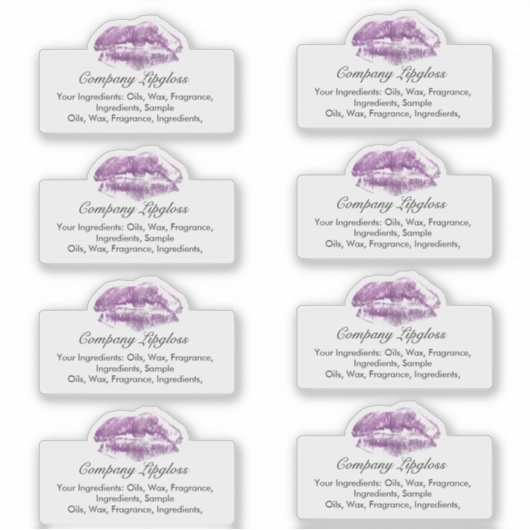 Lipgloss Lip Imprint Logo Ingredient Business Sticker (Voorkant)