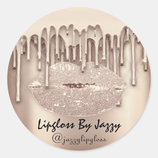Lipgloss Makeup droogt verpakkingsschijven Roos Go Ronde Sticker (Voorkant)