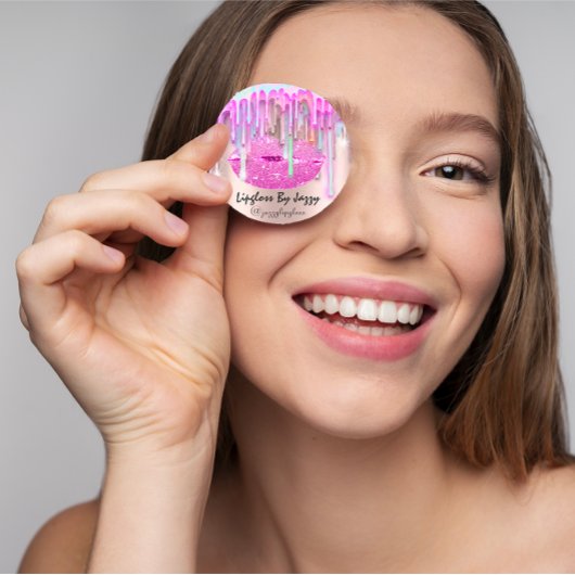 Lipgloss Makeup druppelt het Roos Roze druppels in Ronde Sticker