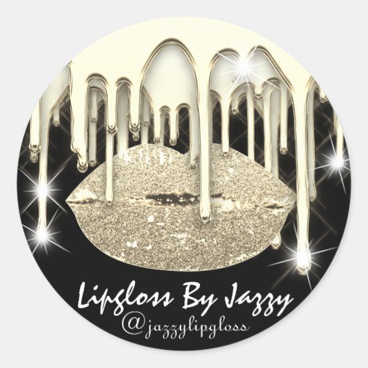 Lipgloss Makeup Gold Drives Packaging Spark vip Ronde Sticker (Voorkant)