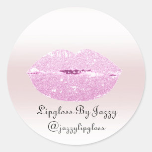 Lipgloss Makeup Packaging Bedankt dat je roze glit Ronde Sticker