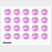 Lipgloss Makeup pakt roze glitter in Ronde Sticker (Vel)