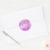 Lipgloss Makeup pakt roze glitter in Ronde Sticker (Envelop)