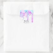 Lipgloss Makeup roze Unicorn Drift Holograaf White Vierkante Sticker (Tas)