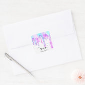 Lipgloss Makeup roze Unicorn Drift Holograaf White Vierkante Sticker (Envelop)