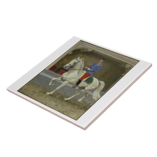 Lipizzan Stallion Trotting Tegeltje (Zijkant)