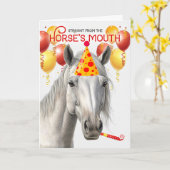 Lipizzaner wit paard grappige verjaardag kaart (Gele Bloem)