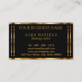 Lipkleur met Gold Confetti en  Blauwgroen Lips Visitekaartje (Achterkant)