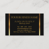 Lipkleur met Gold Confetti en hot-roze Lips Visitekaartje (Achterkant)