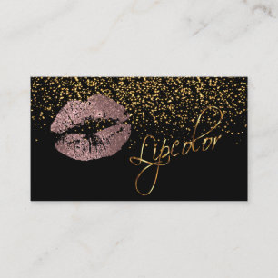 Lipkleur met gouden Confetti en robuuste Rozen Visitekaartje