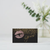 Lipkleur met gouden Confetti en robuuste Rozen Visitekaartje (Staand voorkant)