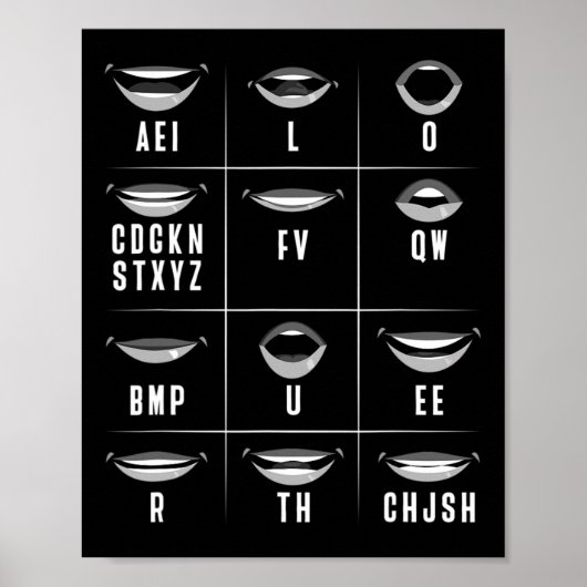 Liplezen Asl Handgebaar Dove Gehoorverlies Awa Poster (Voorkant)
