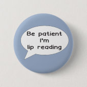 Liplezers badge voor doofbewustzijn ronde button 5,7 cm (Voorkant)