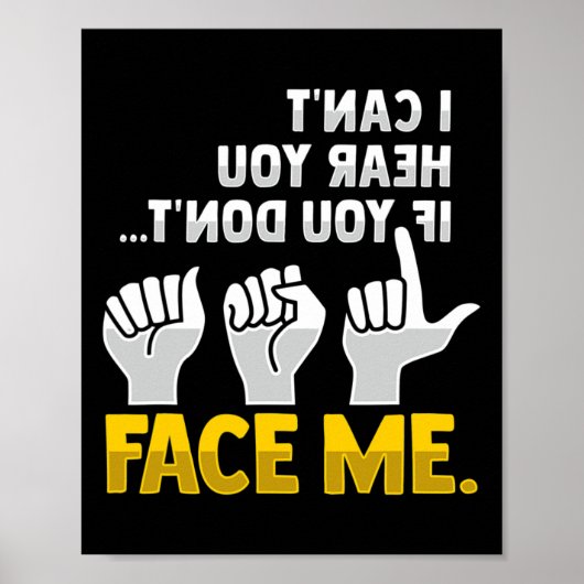 Liplezing ASL Handgebaar Doof Gehoorverlies AWA Poster (Voorkant)