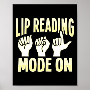 Liplezing ASL Handgebaar Doof Gehoorverlies AWA Poster