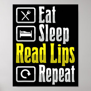 Liplezing ASL Handgebaar Doof Gehoorverlies AWA Poster